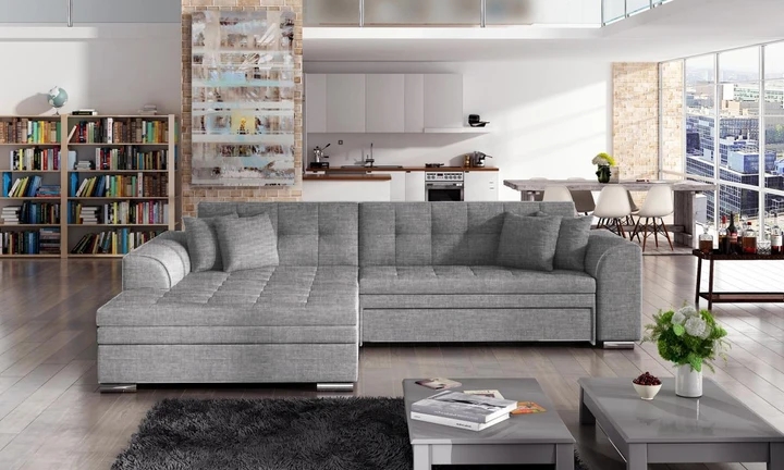 SYDNEY moderná rozkladacia rohová sedačka so širokou leňoškou