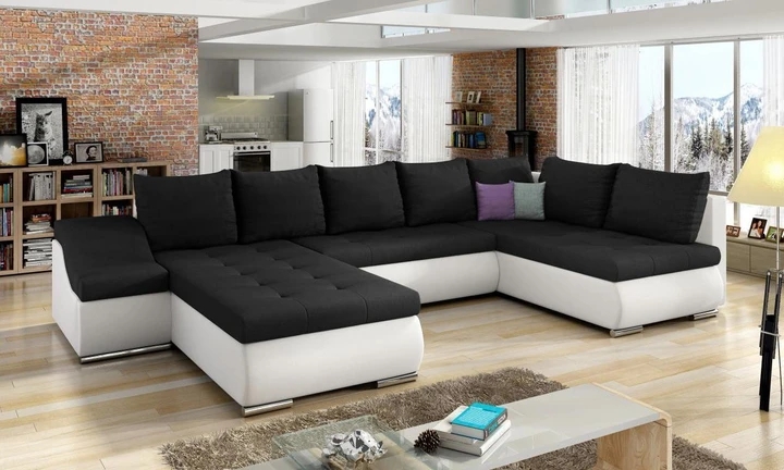 PETER rozkladacia sedacia súprava v tvare U s úložným priestorom