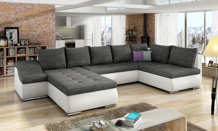 PETER rozkladacia sedacia súprava v tvare U s úložným priestorom