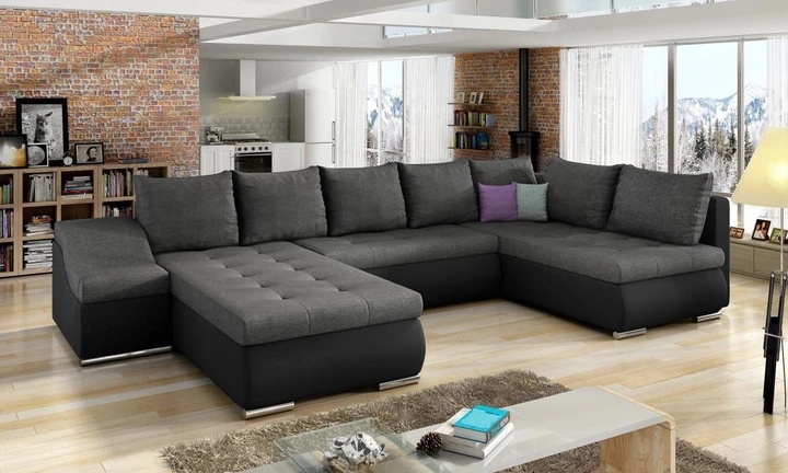 PETER rozkladacia sedacia súprava v tvare U s úložným priestorom