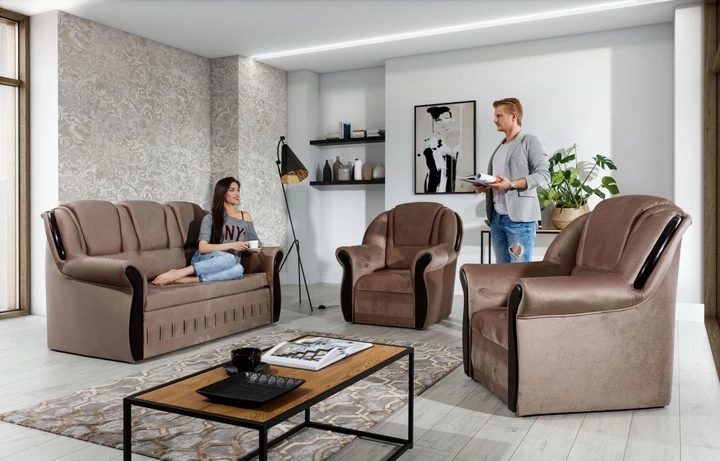 LADA sedacia súprava 3+1+1 vo vidieckom štýle, rozkladacia