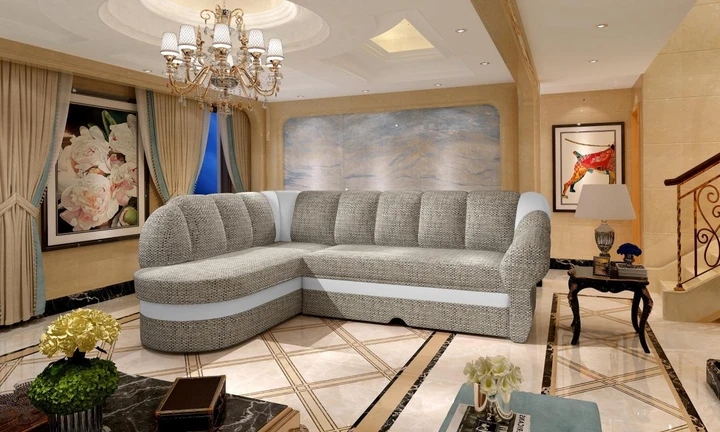 BELLA elegantná rohová sedacia súprava s rozkladacou funkciou a úložným priestorom