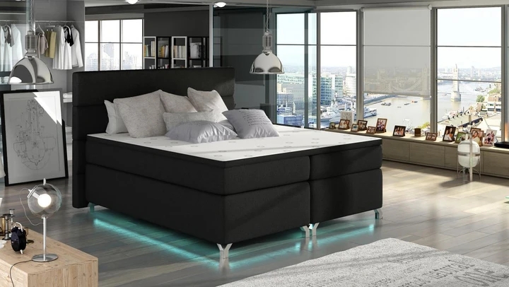 CAVALLI 140x200 cm kontinentálna posteľ boxspring s LED osvetlením