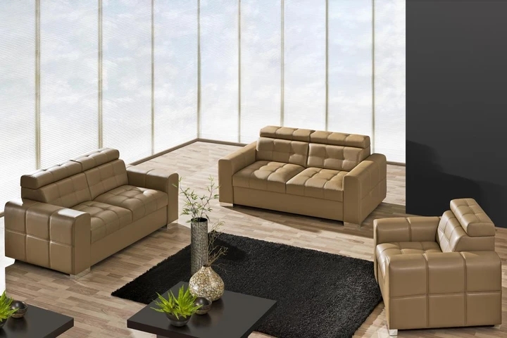 ELIZABET moderná sedacia súprava 3+2+1 s polohovateľnými záhlavníkmi - pravá koža