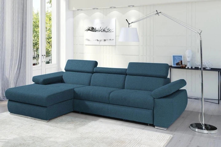 FABIOLA rozkladacia rohová sedačka s nastaviteľnými opierkami hlavy a lakťov