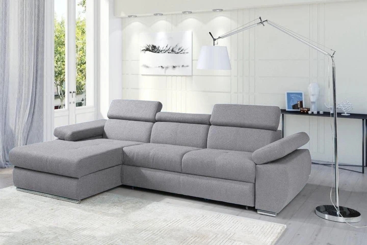 FABIOLA rozkladacia rohová sedačka s nastaviteľnými opierkami hlavy a lakťov