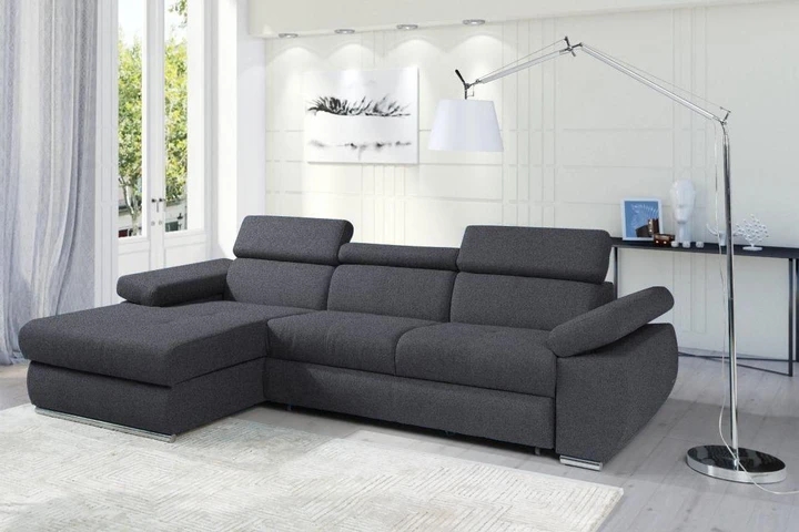 FABIOLA rozkladacia rohová sedačka s nastaviteľnými opierkami hlavy a lakťov