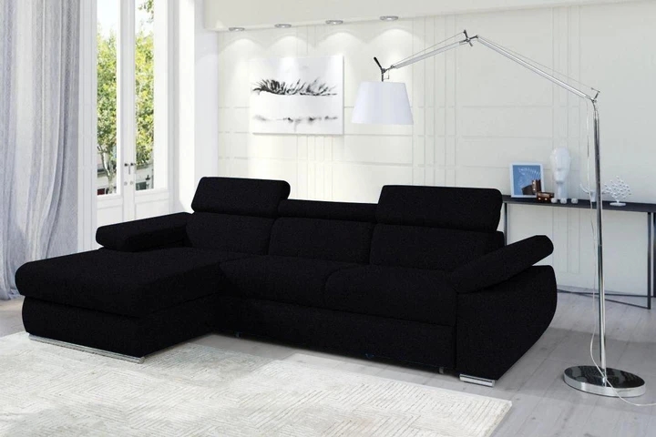 FABIOLA rozkladacia rohová sedačka s nastaviteľnými opierkami hlavy a lakťov