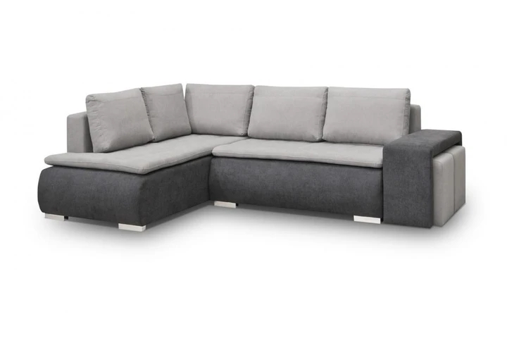 TORINO 2 rozkladacia rohová sedačka s úložným priestorom a taburetky v cene