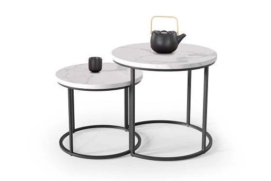 OREO guľatý konferenčný stolík v industriálnom štýle