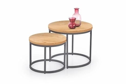 OREO guľatý konferenčný stolík v industriálnom štýle