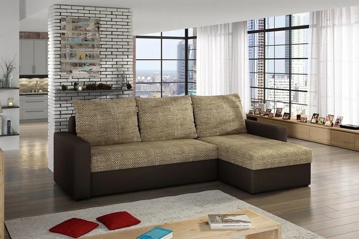 CORNELL rozkladacia rohová sedacia súprava s úložným priestorom