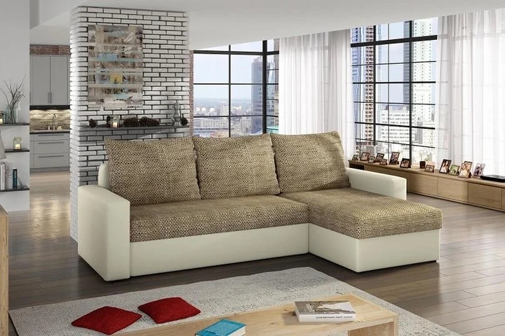 CORNELL rozkladacia rohová sedacia súprava s úložným priestorom