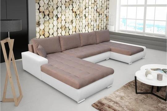 BARCELONA U veľká rozkladacia sedacia súprava v tvare U s úložným priestorom