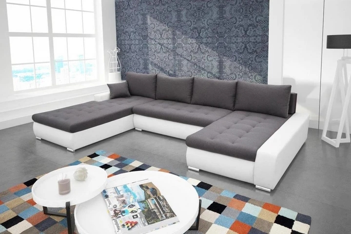 BARCELONA U veľká rozkladacia sedacia súprava v tvare U s úložným priestorom