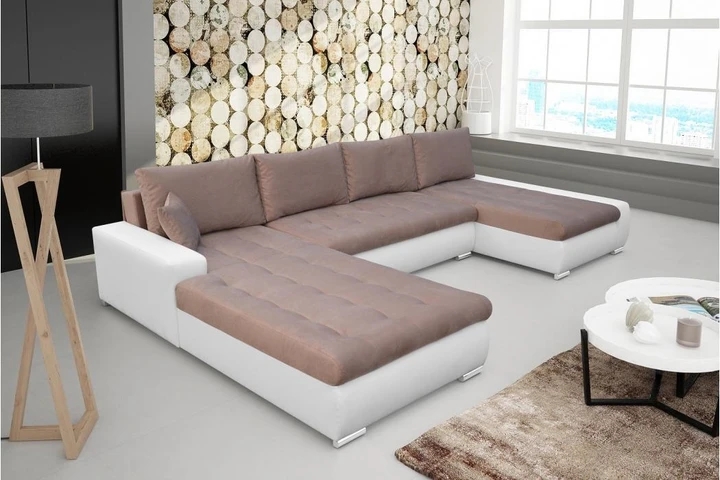 BARCELONA U veľká rozkladacia sedacia súprava v tvare U s úložným priestorom