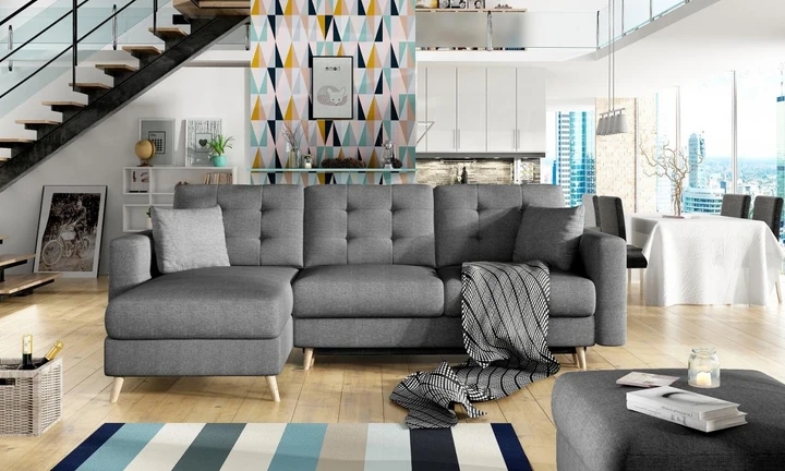 DARCY rozkladacia rohová sedačka v škandinávskom dizajne