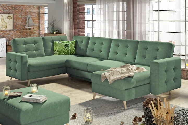 DARCY U rozkladacia sedacia súprava do tvaru U v škandinávskom štýle