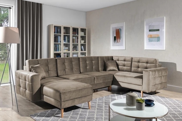 DARCY U rozkladacia sedacia súprava do tvaru U v škandinávskom štýle