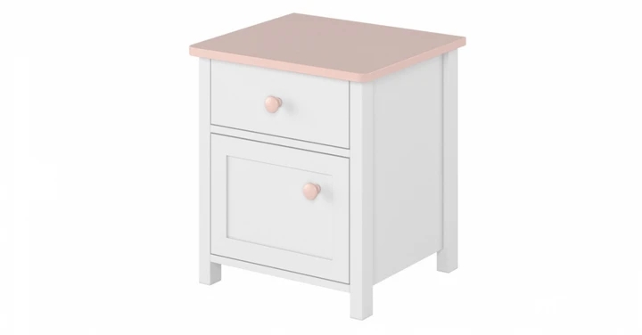 LUNA LN-08 bielo-ružová detská posteľ s matracom