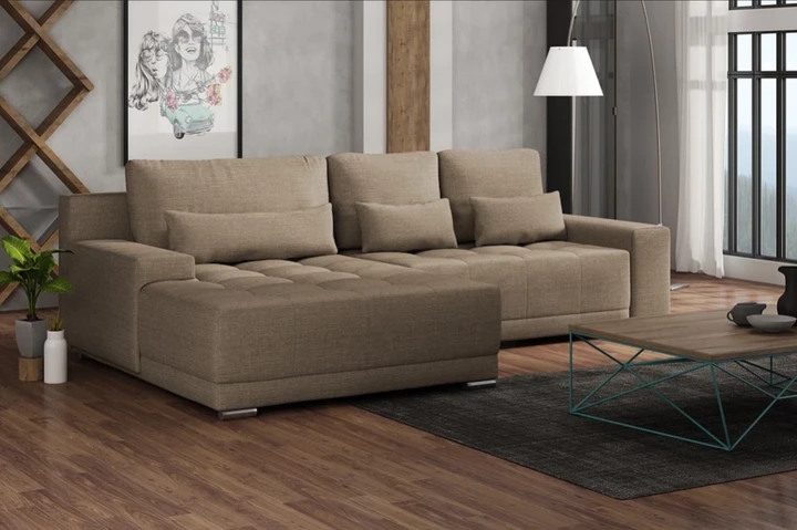 MIDAS MAXI veľká rozkladacia rohová sedacia súprava s širokou leňoškou