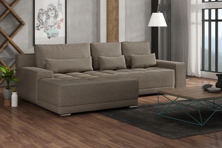 MIDAS MAXI veľká rozkladacia rohová sedacia súprava s širokou leňoškou