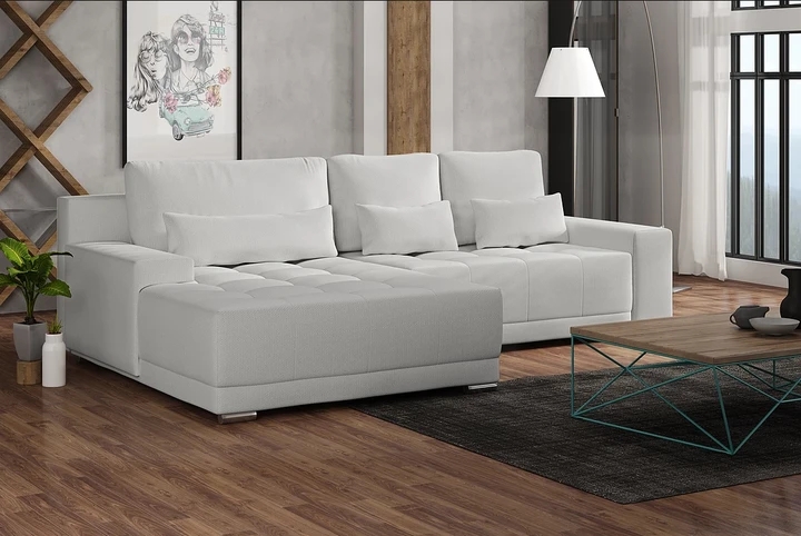 MIDAS MINI rozkladacia rohová sedacia súprava s širokou leňoškou