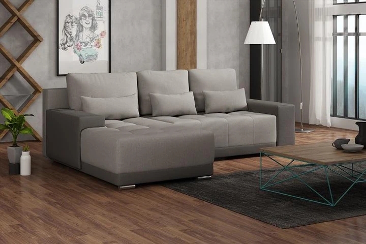 MIDAS MINI rozkladacia rohová sedacia súprava s širokou leňoškou