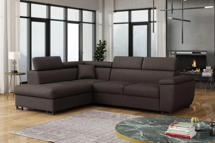 LIMBO rozkladacia rohová sedačka s nastaviteľnými opierkami hlavy