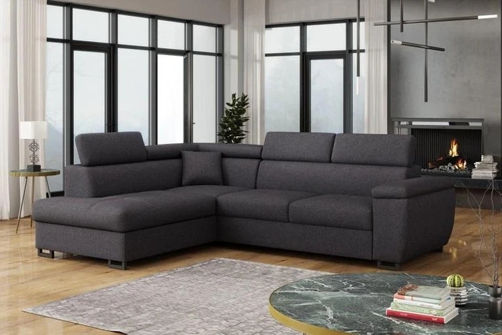 LIMBO rozkladacia rohová sedačka s nastaviteľnými opierkami hlavy