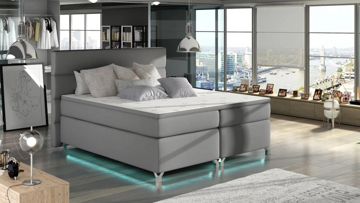 CAVALLI 160x200cm kontinentálna posteľ boxspring s LED osvetlením