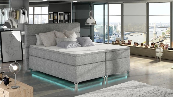 CAVALLI 160x200cm kontinentálna posteľ boxspring s LED osvetlením