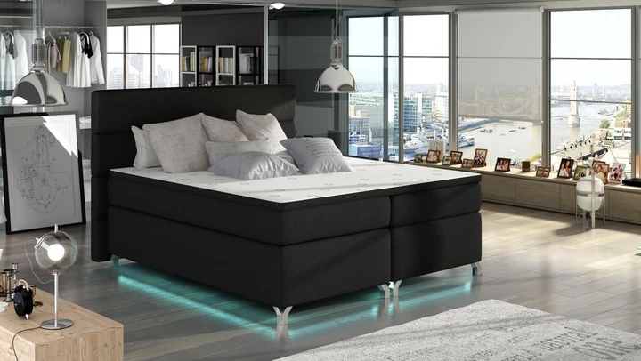 CAVALLI 180x200cm kontinentálna posteľ boxspring s LED osvetlením
