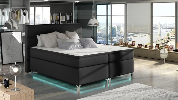 CAVALLI 180x200cm kontinentálna posteľ boxspring s LED osvetlením