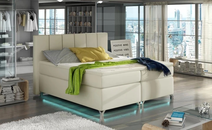 VERDI 160x200  kontinentálne posteľ boxspring s LED osvetlením