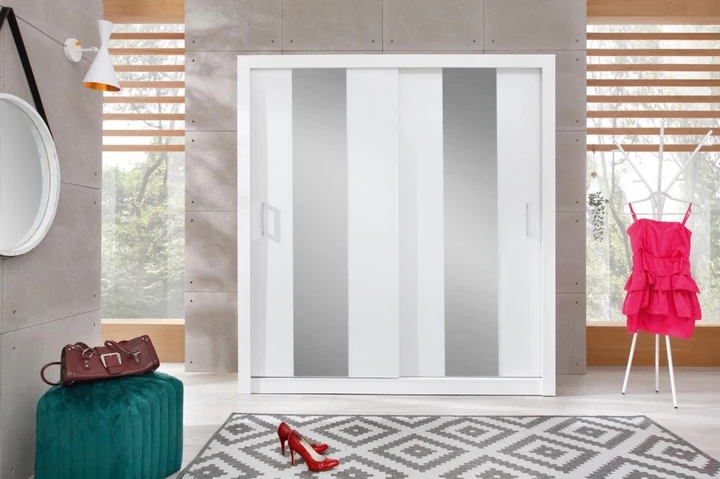 DUNCAN 2 šatníková skriňa so zrkadlom a posuvnými dverami | 2 dekory