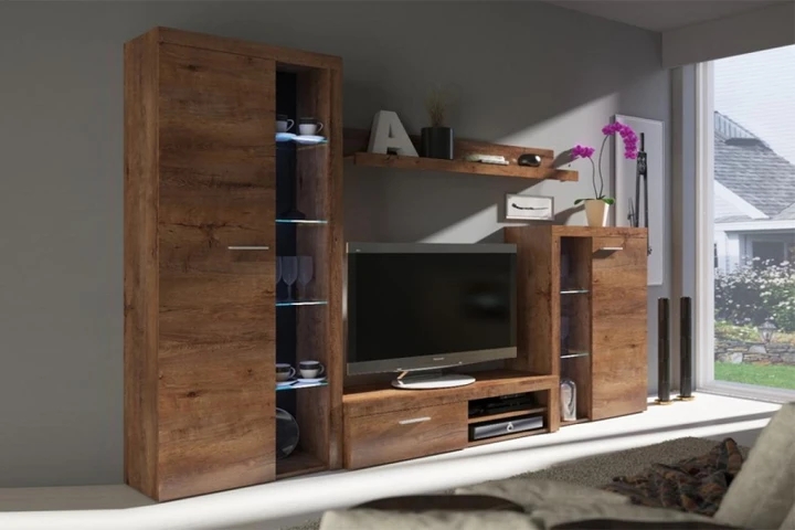 RUMBA III obývacia stena, dub lefkas