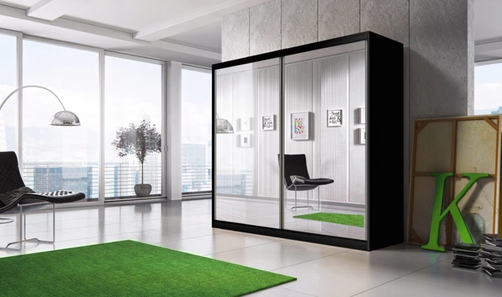 MULTI 20 šatníková skriňa, čierna (203 cm)