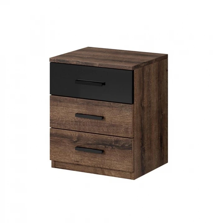 CHANELL NOČNÝ STOLÍK, dekor dub monastery/čierny lesk