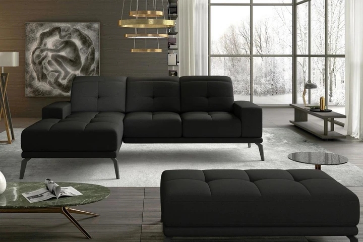 BELMONT minimalistická rohová sedacia súprava s nastaviteľnou hĺbkou sedenia