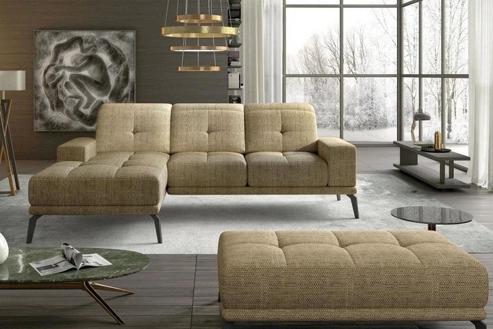 BELMONT minimalistická rohová sedacia súprava s nastaviteľnou hĺbkou sedenia