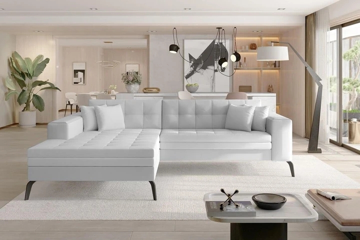 NANTES moderná rozkladacia rohová sedačka so širokou leňoškou