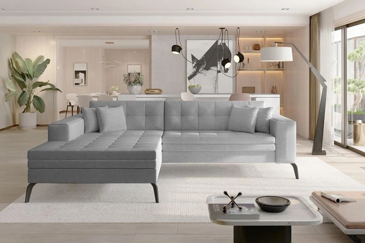 NANTES moderná rozkladacia rohová sedačka so širokou leňoškou