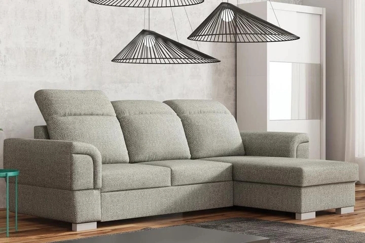 WOODES moderná rozkladacia rohová sedačka s vysokým operadlom