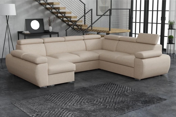 SEATTLE 6 rozkladacia sedacia súprava do U s polohovacími opierkami