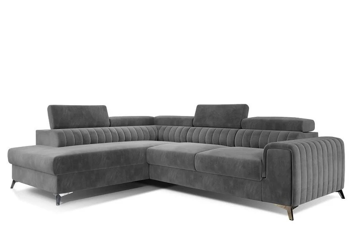 MARIO moderná rozkladacia rohová sedačka s polohovacími záhlavníky