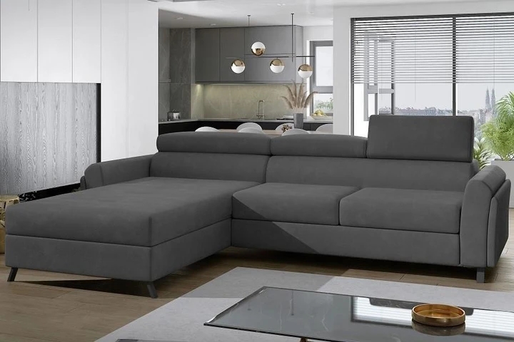 MARU moderná rozkladacia rohová sedačka s úložným priestorom