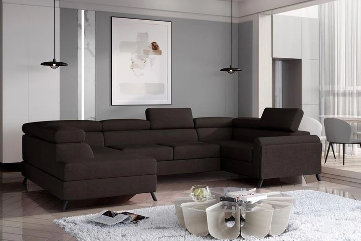 BELLE rozkladacia sedacia súprava v tvare U s úložným priestorom