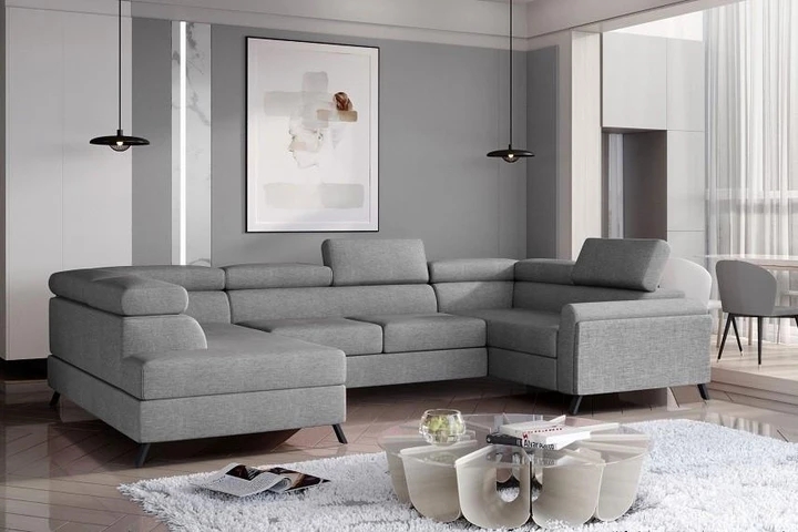 BELLE rozkladacia sedacia súprava v tvare U s úložným priestorom