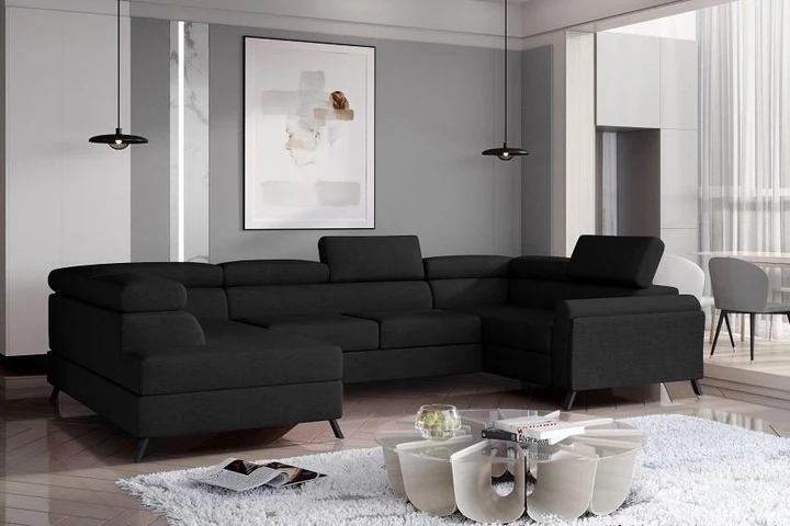 BELLE rozkladacia sedacia súprava v tvare U s úložným priestorom